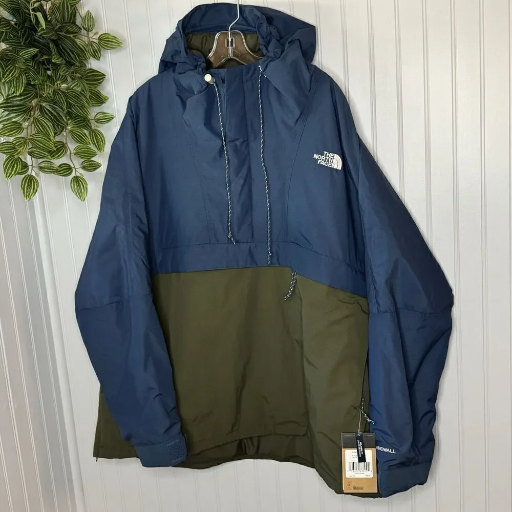 The North Face Men Sz 2XL '78 Low-Fi Hi-TEK WaterProof Windjammer Jacket Blue Gr